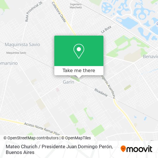 Mateo Churich / Presidente Juan Domingo Perón map