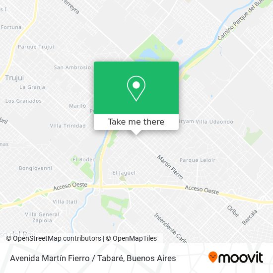 Mapa de Avenida Martín Fierro / Tabaré