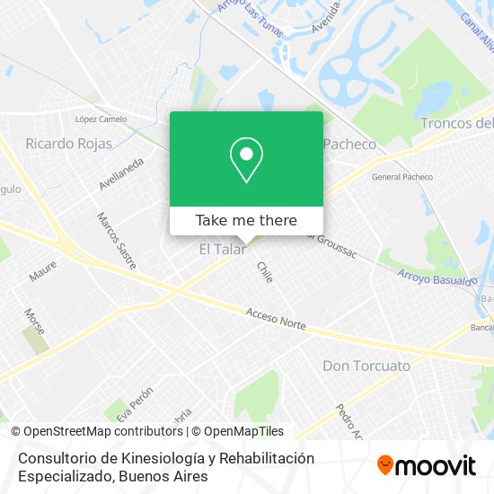 Consultorio de Kinesiología y Rehabilitación Especializado map