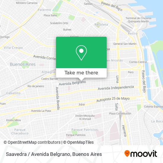 Mapa de Saavedra / Avenida Belgrano