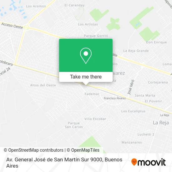 Mapa de Av. General José de San Martín Sur 9000