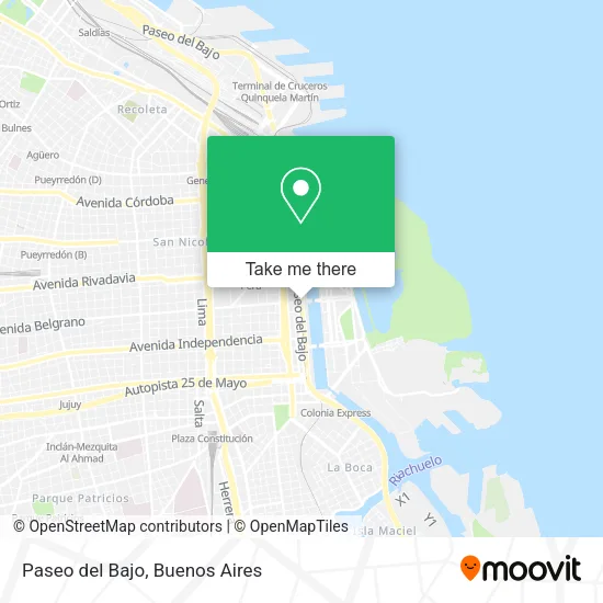 Paseo del Bajo map