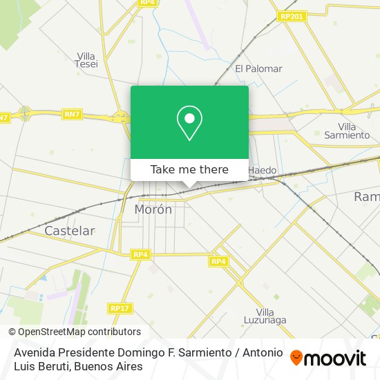 Avenida Presidente Domingo F. Sarmiento / Antonio Luis Beruti map