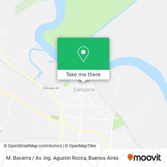 Mapa de M. Becerra / Av. Ing. Agustin Rocca