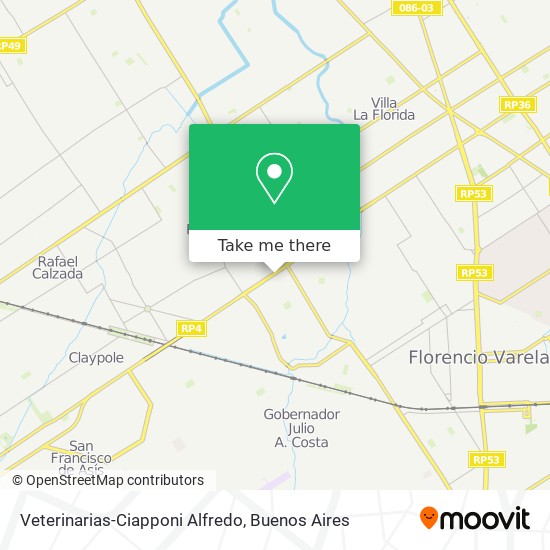 Mapa de Veterinarias-Ciapponi Alfredo