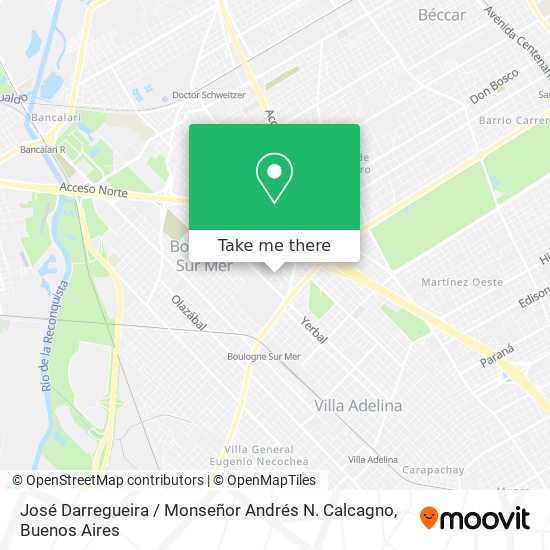 Mapa de José Darregueira / Monseñor Andrés N. Calcagno