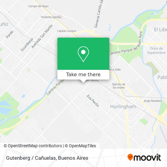 Gutenberg / Cañuelas map