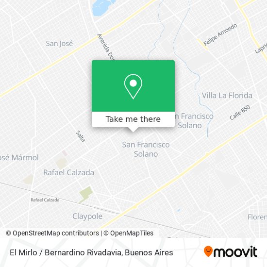 El Mirlo / Bernardino Rivadavia map