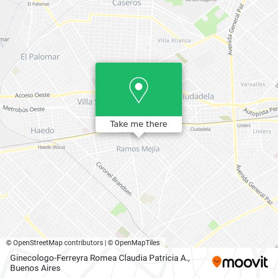 Ginecologo-Ferreyra Romea Claudia Patricia A. map