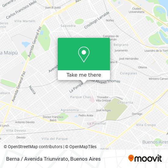 Mapa de Berna / Avenida Triunvirato