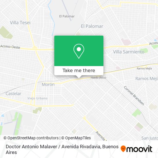 Mapa de Doctor Antonio Malaver / Avenida Rivadavia