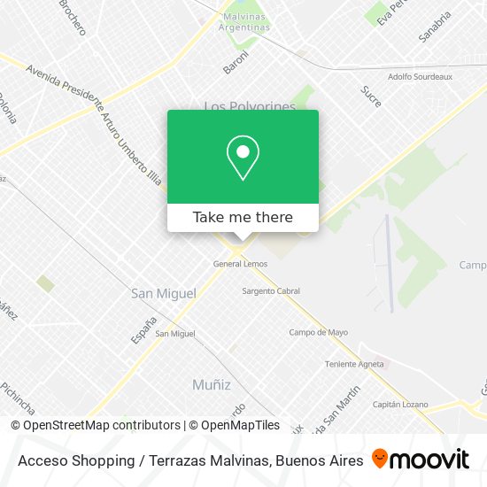 Mapa de Acceso Shopping / Terrazas Malvinas