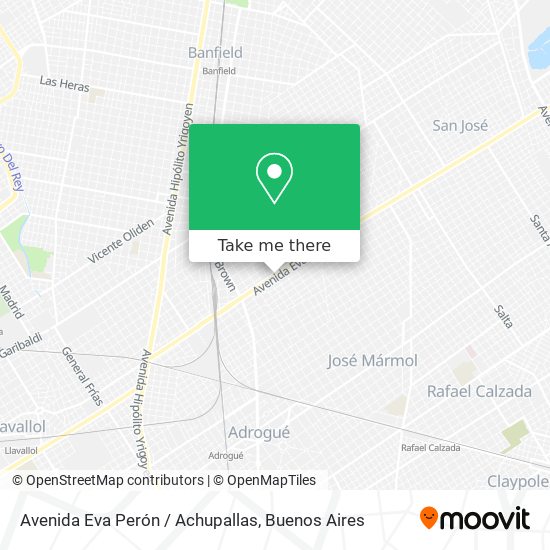 Avenida Eva Perón / Achupallas map