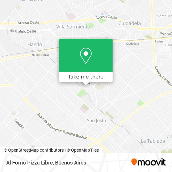 Al Forno Pizza Libre map