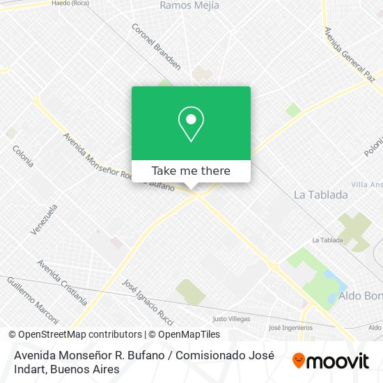 Mapa de Avenida Monseñor R. Bufano / Comisionado José Indart