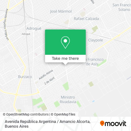 Mapa de Avenida República Argentina / Amancio Alcorta