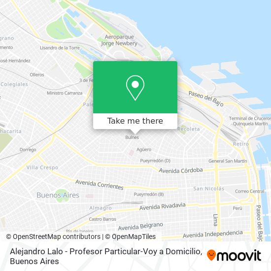Mapa de Alejandro Lalo - Profesor Particular-Voy a Domicilio