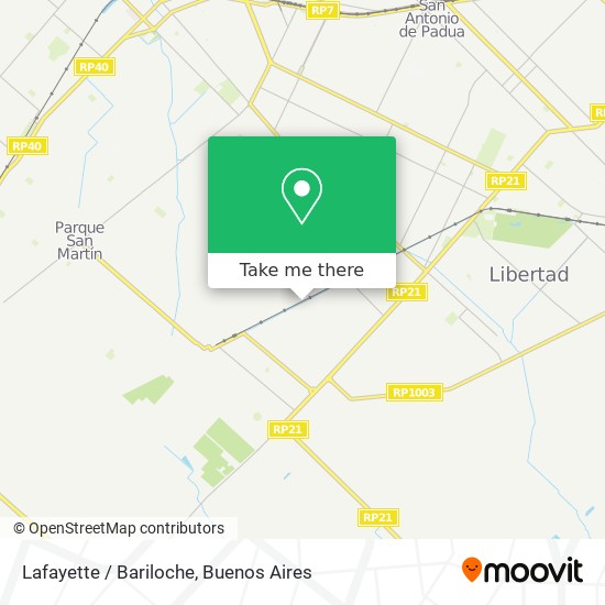 Lafayette / Bariloche map