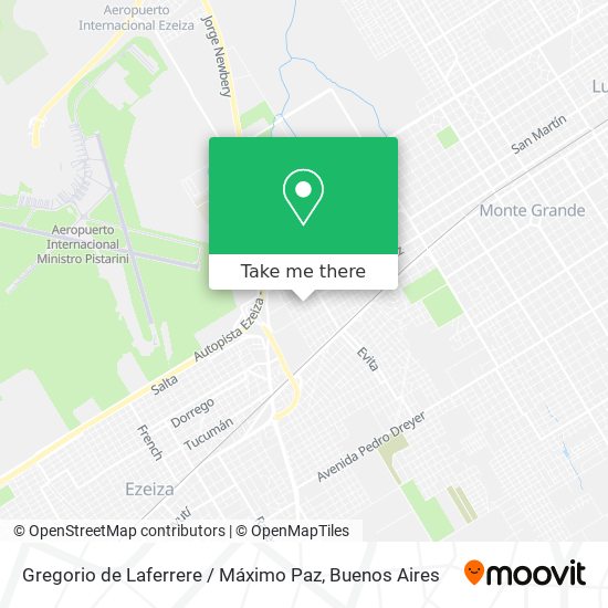 Gregorio de Laferrere / Máximo Paz map