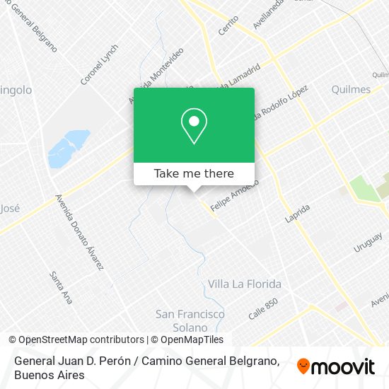 General Juan D. Perón / Camino General Belgrano map