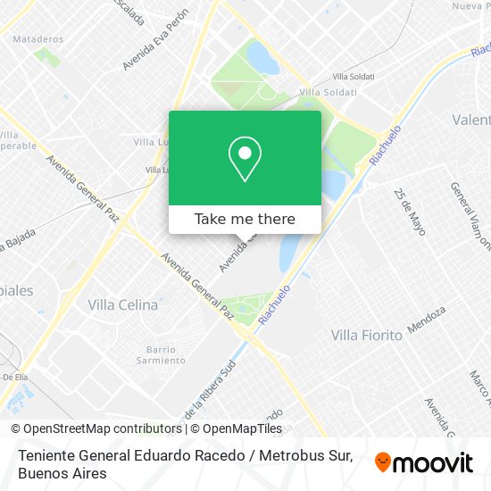 Teniente General Eduardo Racedo / Metrobus Sur map