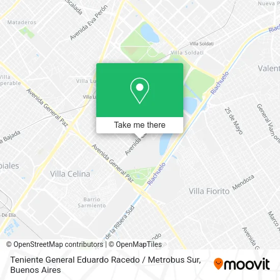 Teniente General Eduardo Racedo / Metrobus Sur map