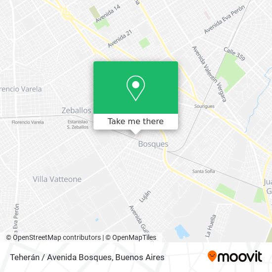 Mapa de Teherán / Avenida Bosques