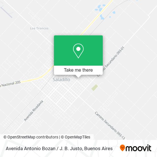 Avenida Antonio Bozan / J. B. Justo map