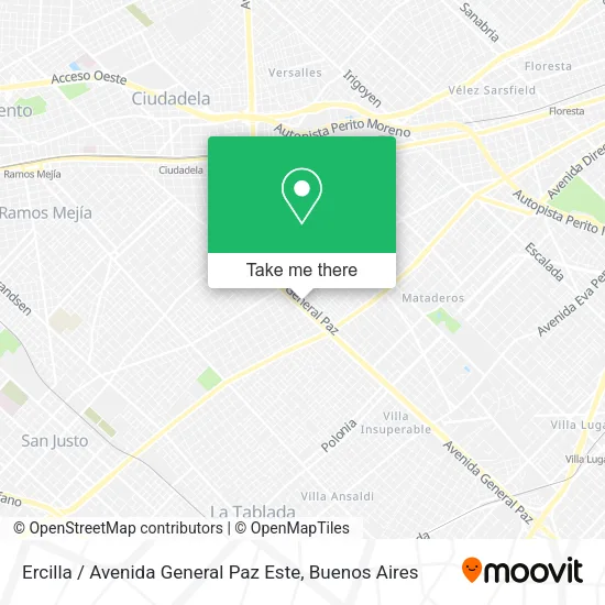 Ercilla / Avenida General Paz Este map