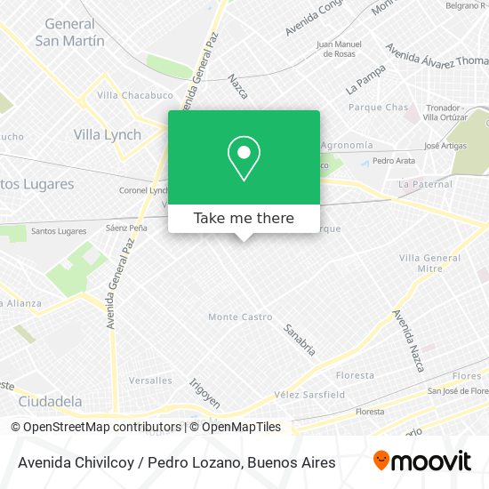 Mapa de Avenida Chivilcoy / Pedro Lozano