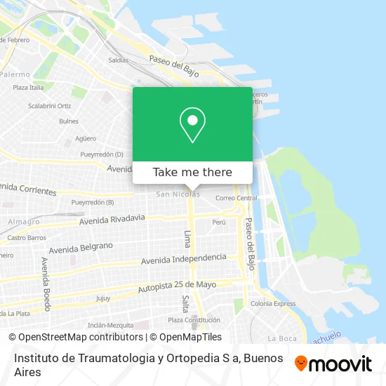 Mapa de Instituto de Traumatologia y Ortopedia S a