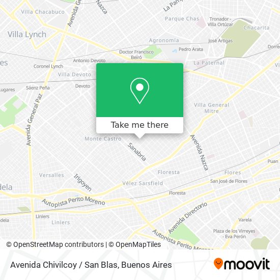 Mapa de Avenida Chivilcoy / San Blas
