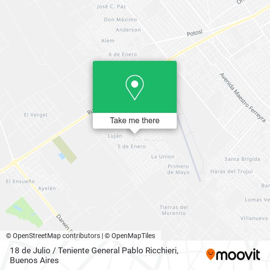 18 de Julio / Teniente General Pablo Ricchieri map