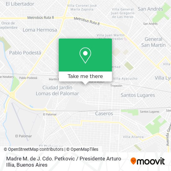 Mapa de Madre M. de J. Cdo. Petkovic / Presidente Arturo Illia