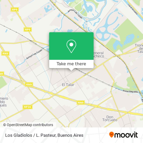 Mapa de Los Gladiolos / L. Pasteur