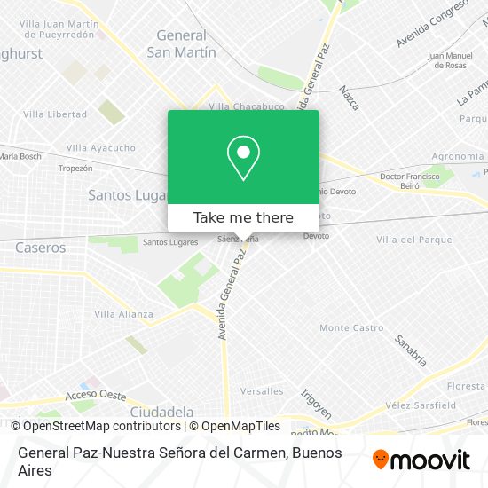 Mapa de General Paz-Nuestra Señora del Carmen