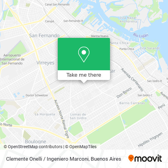 Clemente Onelli / Ingeniero Marconi map