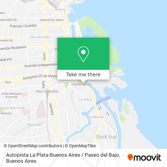 Autopista La Plata-Buenos Aires / Paseo del Bajo map