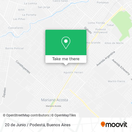 20 de Junio / Podestá map