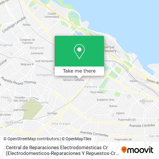 Central de Reparaciones Electrodomésticas Cr map