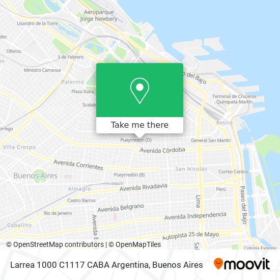 Mapa de Larrea 1000  C1117 CABA  Argentina