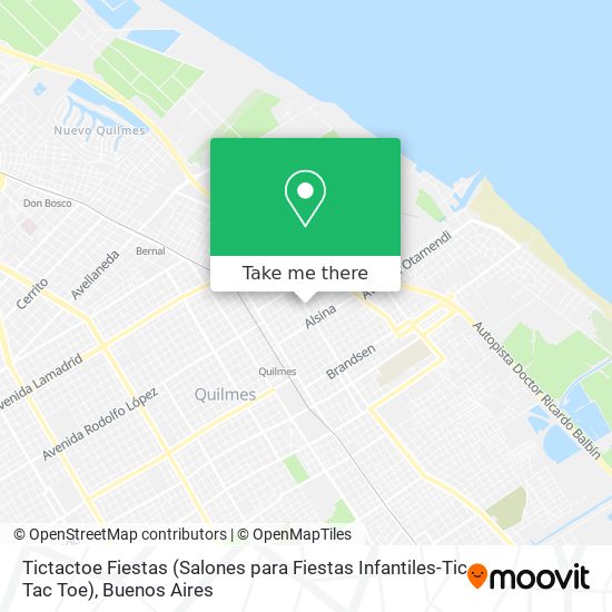 Tictactoe Fiestas (Salones para Fiestas Infantiles-Tic Tac Toe) map