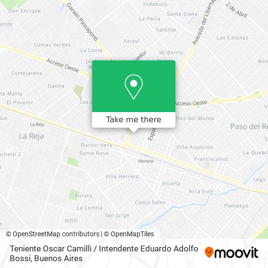 Teniente Oscar Camilli / Intendente Eduardo Adolfo Bossi map