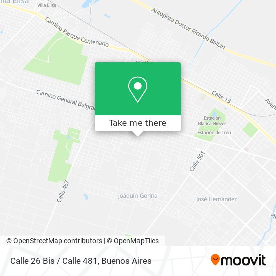 Calle 26 Bis / Calle 481 map