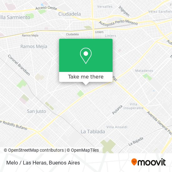 Melo / Las Heras map