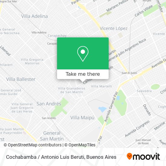 Mapa de Cochabamba / Antonio Luis Beruti