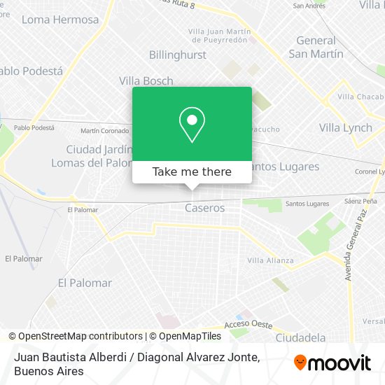 Mapa de Juan Bautista Alberdi / Diagonal Alvarez Jonte