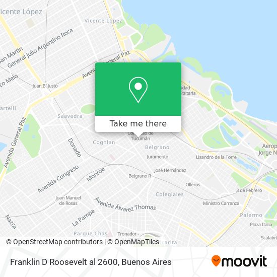 Mapa de Franklin D Roosevelt al 2600