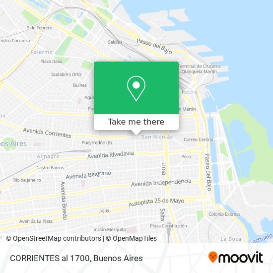 CORRIENTES al 1700 map