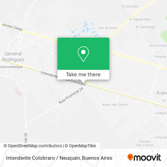 Mapa de Intendente Colobraro / Neuquén